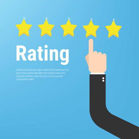 Rating stars flat design illustration.のイラスト素材