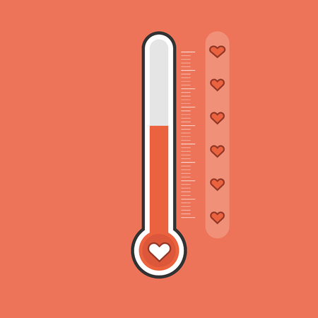 Love thermometer Valentines Dayのイラスト素材
