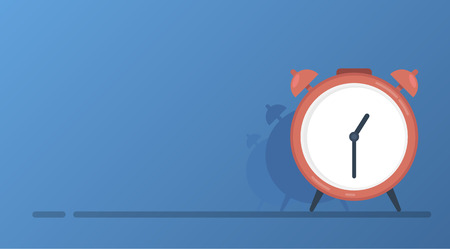 Alarm clock in flat style. vector illustrationのイラスト素材