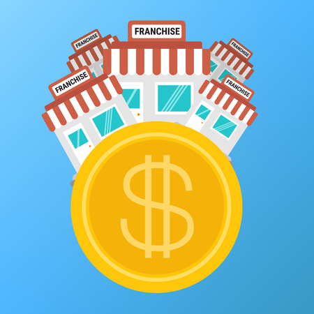 Franchise business concept, franchise marketing system.のイラスト素材