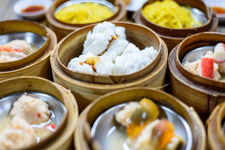 Dimsum chinese food on restaurantの写真素材