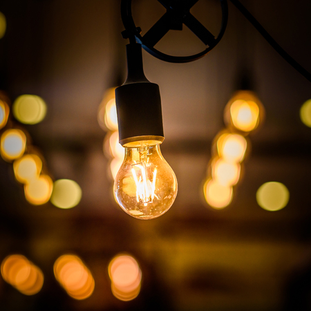 vintage bulbs decor interiors ,Lighting decorationの写真素材