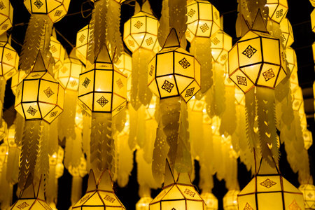 Loy Kratong festival , Lantern Festival or Yee Peng Festival (North of Thailand new years) , Chiang...