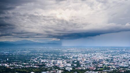 doi suthep mountain top view point in rainy season ,  Chiang mai ,Thailandの写真素材