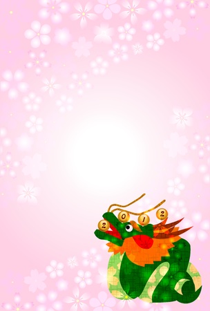 Sakura and dragon templatesのイラスト素材