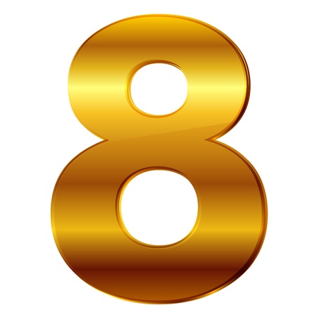 number 8 in goldのイラスト素材