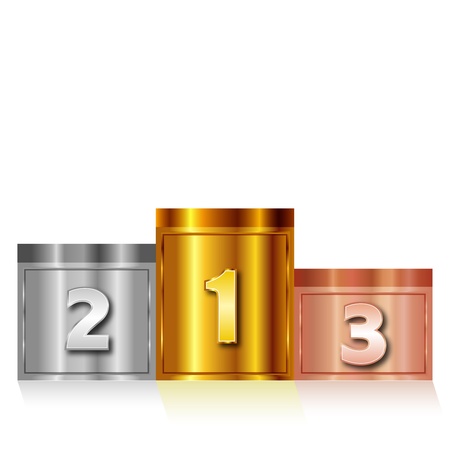 Copper gold silver awards podiumのイラスト素材