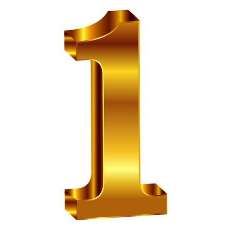 Gold emblem number 1のイラスト素材