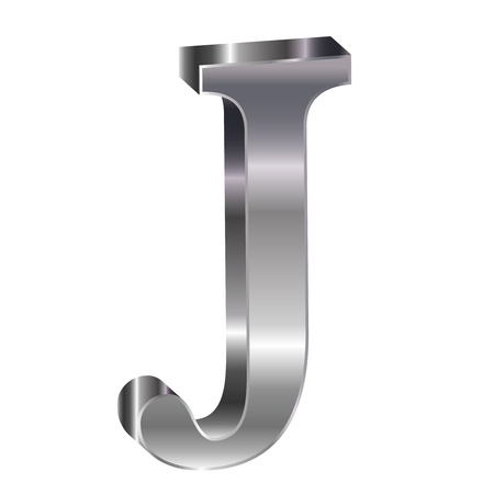 3D silver alphabet Jのイラスト素材