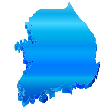 3D Map of Koreaのイラスト素材