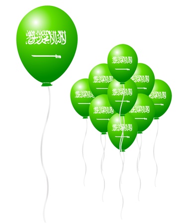 Saudi Arabia flag balloonのイラスト素材