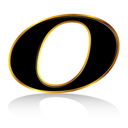 Black gold alphabet Oのイラスト素材
