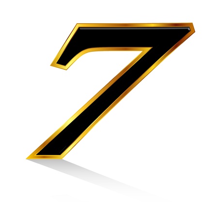Gold black number 7のイラスト素材