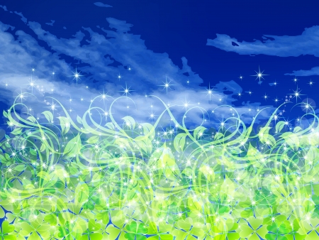 Sky background leaf cloverのイラスト素材