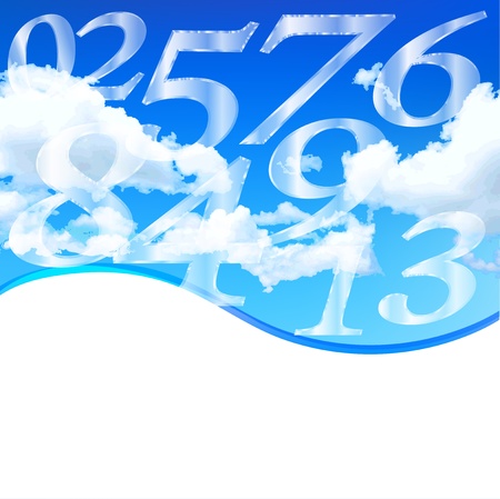 Numbers sky background textureのイラスト素材
