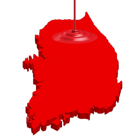 South Korea map countryのイラスト素材