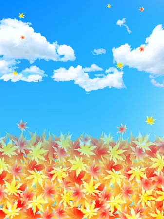 Maple autumn leaves fallのイラスト素材