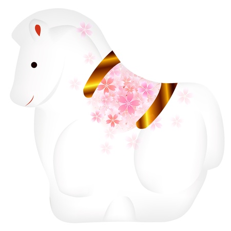 Horse cherry tree horseのイラスト素材