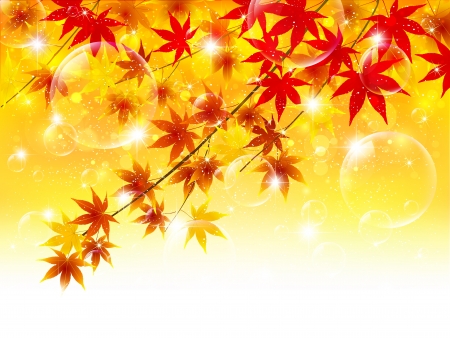 Maple background soap bubblesのイラスト素材