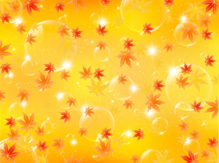 Maple background soap bubblesのイラスト素材