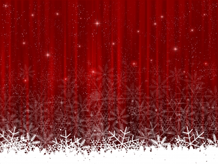 Christmas snow red curtainのイラスト素材