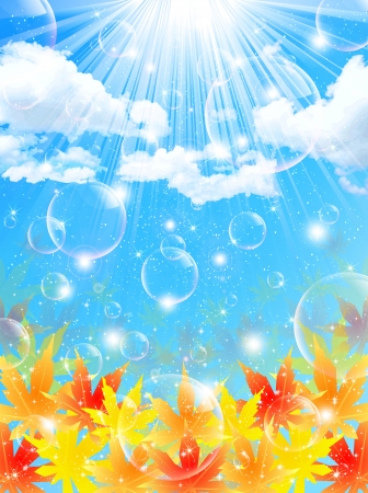 Maple autumn leaves backgroundのイラスト素材