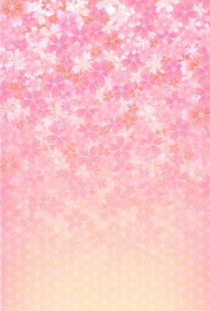 Cherry tree New Year s greeting card backgroundのイラスト素材