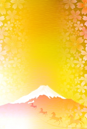 Landscape gold New Year s cardのイラスト素材