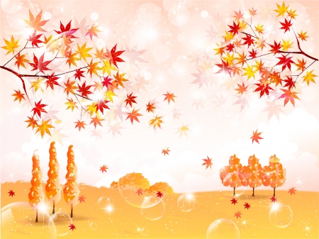 Maple autumn leaves backgroundのイラスト素材
