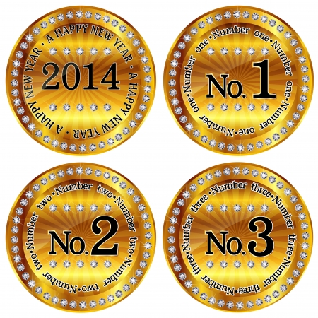 2014 1 2 3 medalのイラスト素材