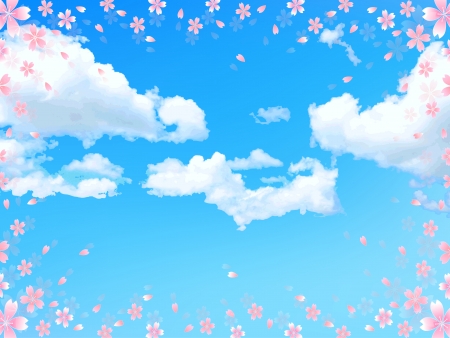 Cherry and Blue Skyのイラスト素材