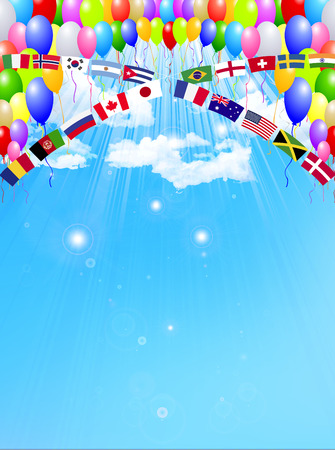 Balloon national flag backgroundのイラスト素材