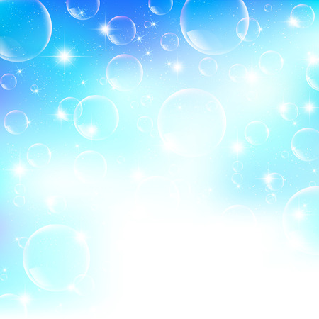 Sky background soap bubbleのイラスト素材