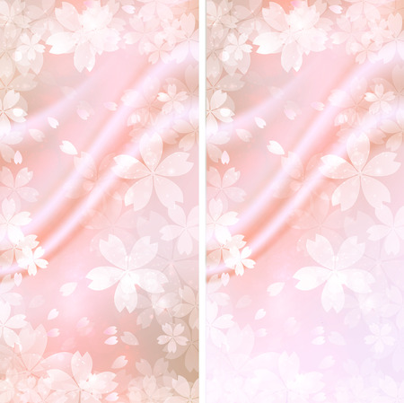 cherry silk backgroundのイラスト素材