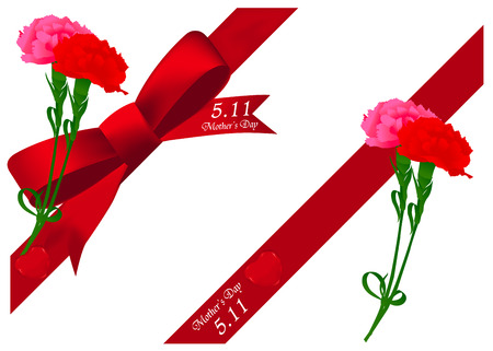 Carnation Ribbon Mother s Dayのイラスト素材
