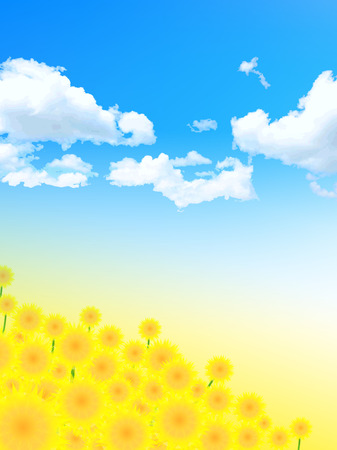 Sunflower sky backgroundのイラスト素材