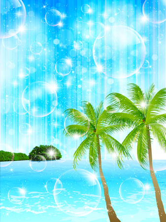Sea palm landscapeのイラスト素材