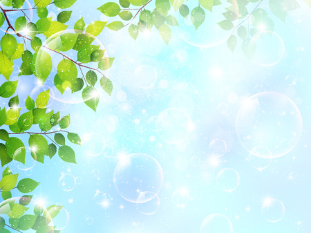 Fresh green sky landscapeのイラスト素材