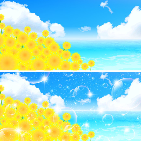 Sunflower sky landscapeのイラスト素材