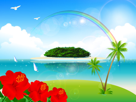 Sea sky landscapeのイラスト素材