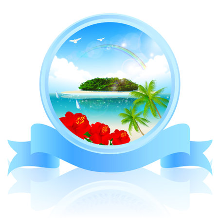  Sea sky medalのイラスト素材