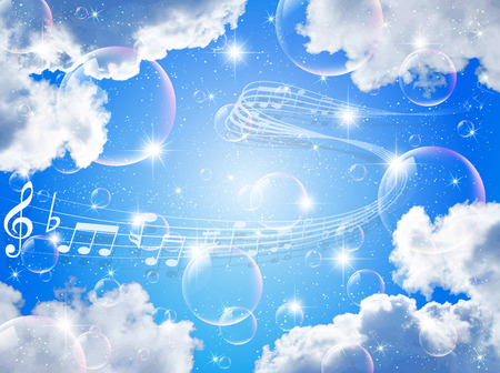  Note music skyのイラスト素材