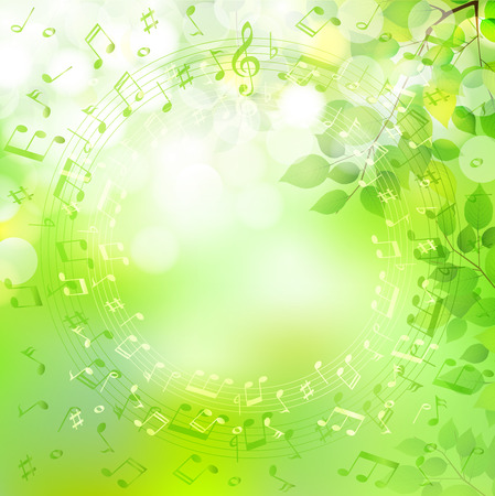 Note music leavesのイラスト素材