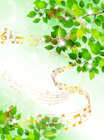 Note music leavesのイラスト素材
