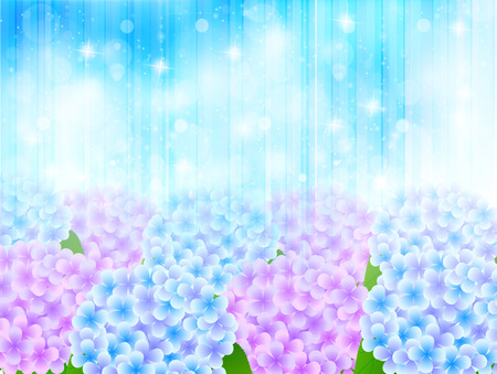  Hydrangea sky landscapeのイラスト素材