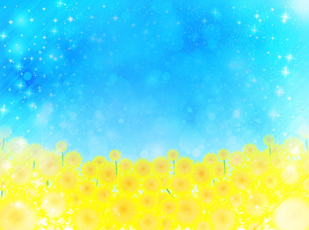Sunflower sky backgroundのイラスト素材