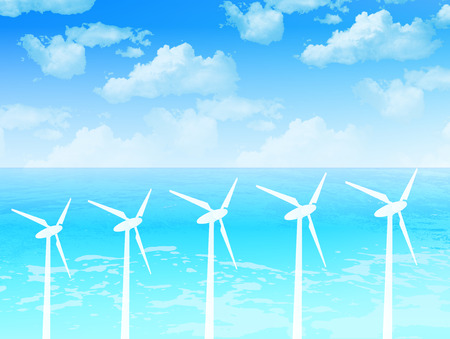 Sea Sky wind powerのイラスト素材