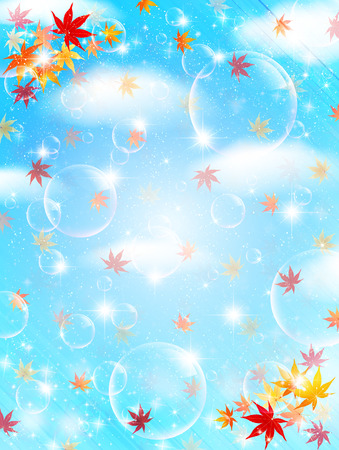  Maple sky landscapeのイラスト素材