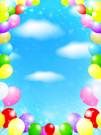  Balloon sky backgroundのイラスト素材