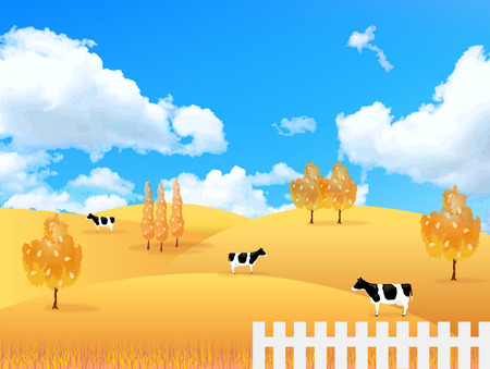 Maple ranch landscapeのイラスト素材